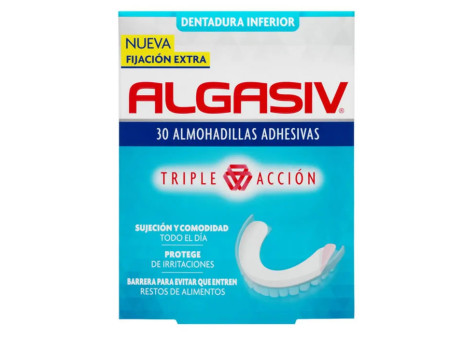 Algasiv Adhésifs Pour Prothèses Dentaires 30 Coussinets Inferieurs 