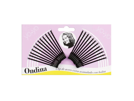 Eurostil Acanalado Clips Acero Con Bolita Negra 50mm Pack 1un