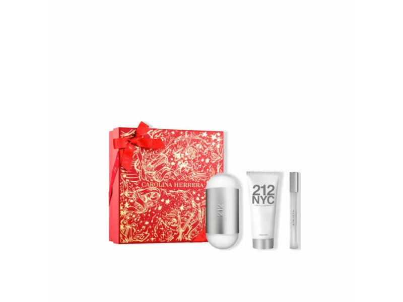 Carolina Herrera 212 Nyc Eau De Toilette Vaporisateur 100ml Coffret 3 Produits