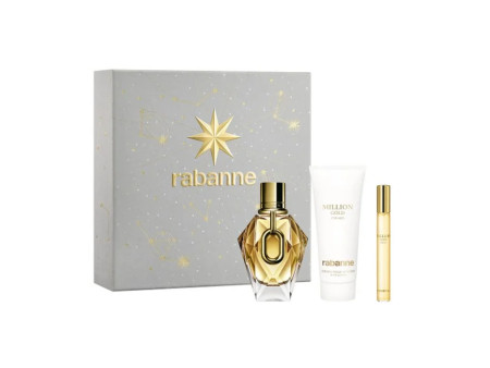 Rabanne Million Gold For Her Eau De Parfum Spray 90ml Coffret 3 Produits