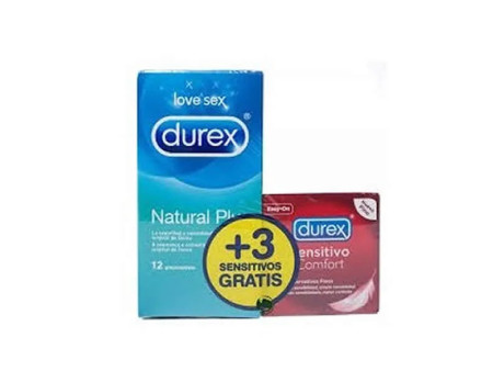 Durex Love Sex 12 Préservatifs Natural Plus Et 3 Préservatifs Sensitive