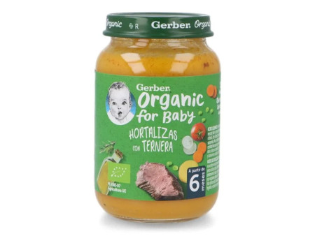 Gerber Organic Légumes Veau 1U 190g