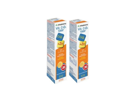 Arkopharma Vitamine C et D3 1000mg 2x20 Comprimés