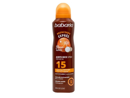 Babaria Monoi Tahiti Dry Oil Spf15 Vaporisateur 200ml